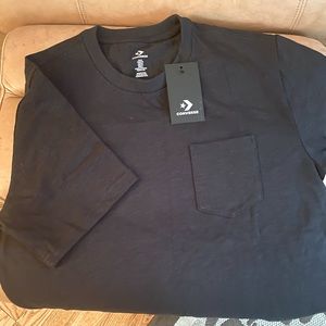 Converse short sleeved black tshirt with pocket